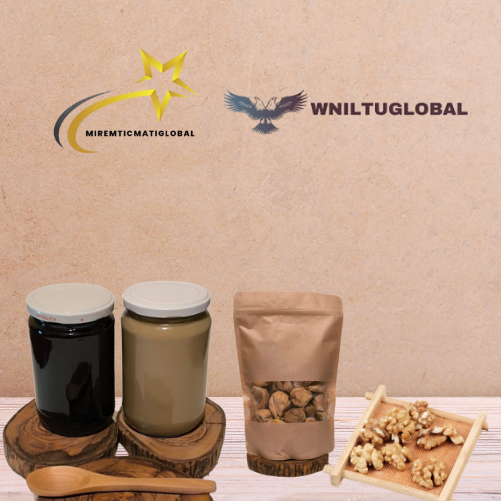 500 gr Ceviziçi 500 gr,  Aydın Dağ İncir   720 cc, Tahin  720 cc Üzüm Ev Yapımı Pekmez