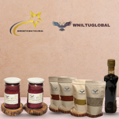 1 kg Tatlı Biber Salçası  1kg Dometes Salçası   250 gr orta acı K. Maraş Ev Yapımı Pulbiber  700 gr Nar Ekşisi   250 gr Kimyon   250 gr Karabiber.   250 gr Toz Tatlı Kırmızı Biber