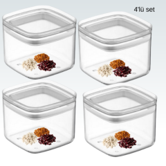 700 ml Chef Food Box Kare 4'lü Takım