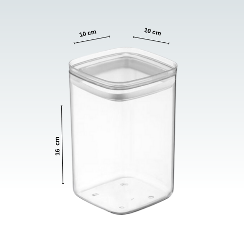 1400 ml Chef Food Box Kare 4'lü Takım