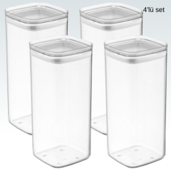 2100 ml Chef Food Box Kare 4'lü Takım