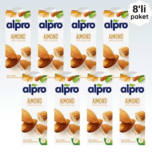 Alpro Orijinal Badem Sütü 1 lt x 8 Adet