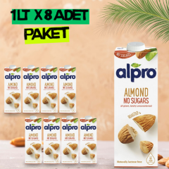 Alpro Şekersiz Badem Sütü 1 lt x 8 Adet