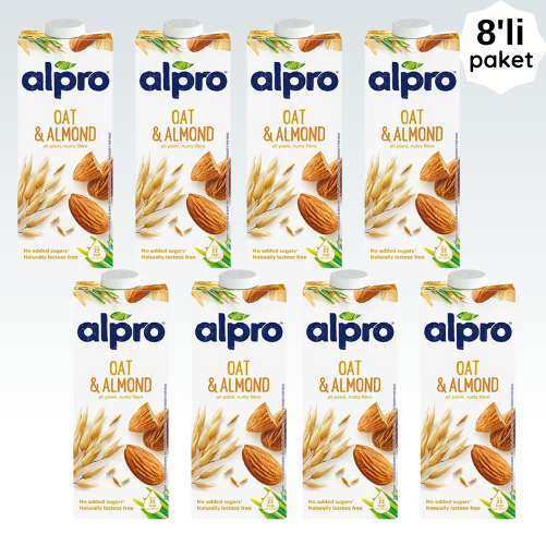 Alpro Yulaf & Badem Sütü 1 lt  x 8 Adet