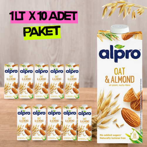 Alpro Yulaf & Badem Sütü 1 lt  x 10 Adet